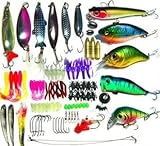 ルアー　ワーム色々100個セット　バスフィッシィング　釣具セット (長方形, 21×１１×４cm)