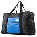 サンワダイレクト 折りたたみバッグ 旅行 スーツケース 対応 軽量 31リットル ブラック×ブルー 200-BAG076BLB