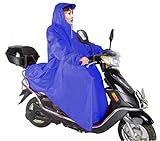 選べる 8色 バイク用 レインコート ポンチョ タイプ 簡単 着るだけ (ブルー)