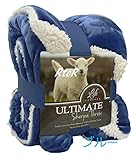Ultimate Sherpa Throw シャーパ 大判ひざ掛けふわふわ 毛布ロイヤルブルー