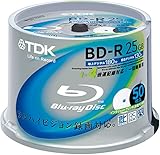 【Amazon.co.jp限定】TDK 録画用ブルーレイディスク BD-R 25GB 1-4倍速 ホワイトワイドプリンタブル 50枚スピンドル BRV25PWB50PK