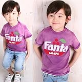 【韓国子供服】ドリンク ロゴ柄 半袖Tシャツ(ヴィンテージ風) 120cm/130cm/140cm/150cm