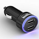 USB 車載シガーソケット 2ポート 充電器 最大2.1A ハイパワー カーチャージャー (黒)