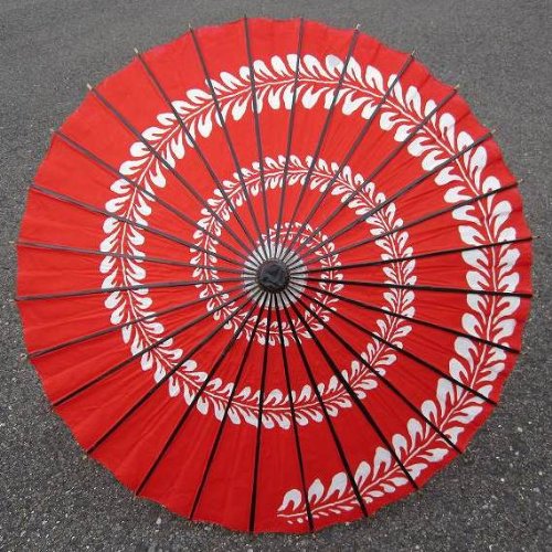和傘　踊り傘　藤うず巻赤（装飾用）