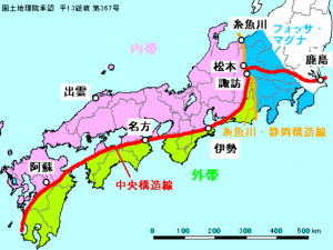 中央構造線断層帯　わかりやすい図