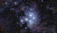 Pleiades with FSQ-106ED and EOS 5D-AP, August 2007