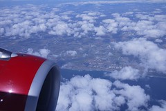 Flying along the coast line