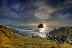 Sunset and Haystack Rock at Cape Kiwanda - Oregon - HDR