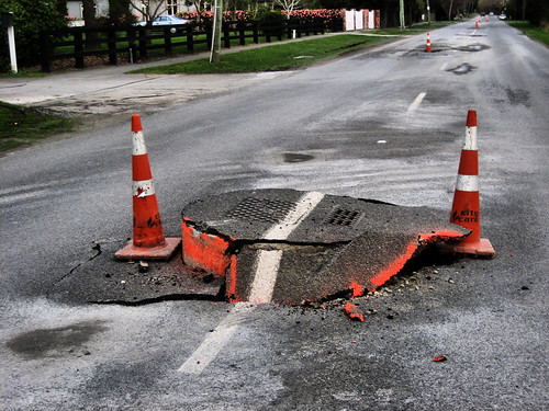 Earthquake damage - road