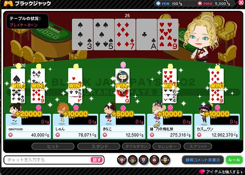 オンラインカジノアメーバピグカジノスロットルーレットブラックジャックミニバカラマーベルジャックポットプレイ日記かじのこ