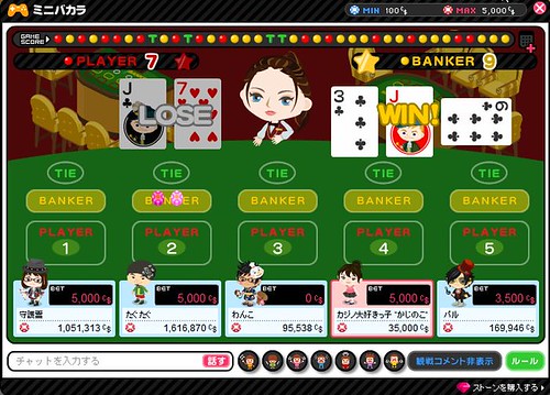 オンラインカジノアメーバピグカジノジャックポットスロットルーレットブラックジャックミニバカラレポートプレイ日記かじのこ