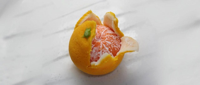 フリー和菓子作家・三納寛之さんの作った和菓子みかん