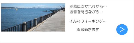 ウォーキングは手軽にできる健康法　潮風に吹かれながら海岸線を歩いてみます