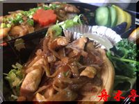 麦風鶏を引き立てる食べ応え十分なごぼうも添えて♪舟木亭