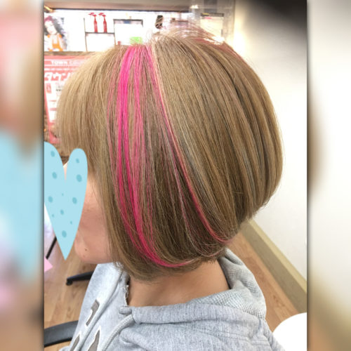 レディースカット グラデーションボブ ヘアカラーをアッシュにメッシュにビビットに ヘアーデザイン ネクステージ