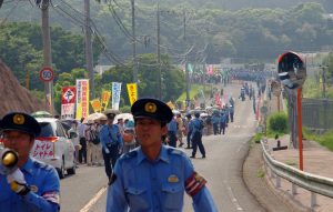 川内原発再稼働反対のデモ