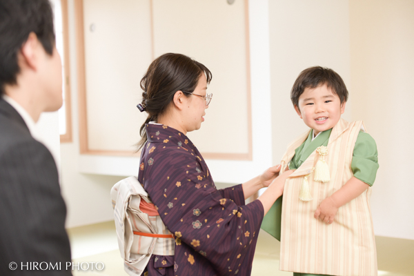 七五三の出張撮影を新築のマイホームで