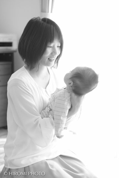 初宮参りの日、ご自宅にて