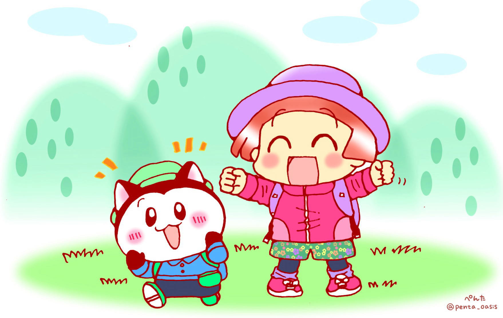 8月11日 山の日 イラスト 福ちゃん