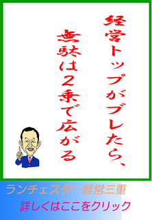 経営トップがブレたら、無駄は２乗で広がる