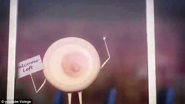 There she is! The boob begins to get excited as the jet touches down and 'Left Boob' appears on the gangway