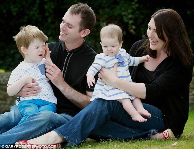 Happy now: After being diagnosed with testicular cancer, Richard decided to freeze his sperm, and the result is two children born three years apart