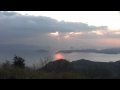香川県豊島の檀山山頂より見る瀬戸内海の夕陽