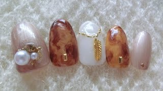 【秋冬ネイル】べっ甲ネイルのやり方♪簡単シンプルセルフジェルネイルデザイン