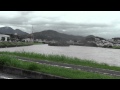 大和川決壊の恐れ①。危険水位。台風18号。2013年9月16日。国道25号は氾濫避難渋滞