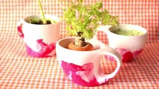 100均のマニキュアでマグカップをオシャレ大改造/DIY Water Marble Mugs Using Nail polish/簡単ライフハック動画
