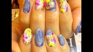デニム×フラワーネイルデザイン☆2