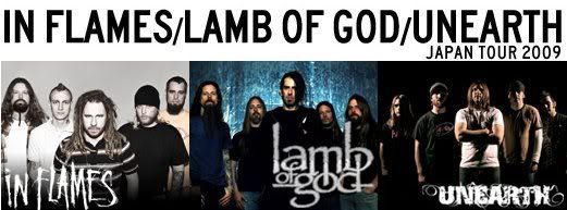 IN FLAMES-LAMB OF GOD-UNEARTH JAPAN TOUR 2009