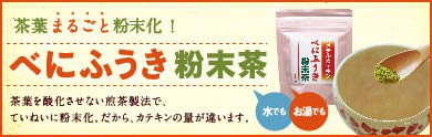 「煎茶製法」だからメチルカテキンがたっぷり《べにふうき粉末茶》を30名様に♪