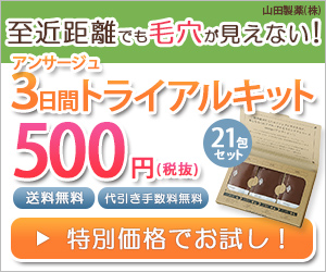 ansage 毛穴ケア500円トライアルキット