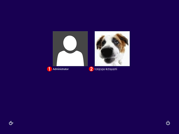 Windows 8／8.1のアカウント選択画面