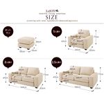 20色から選べる!カバーリングソファ 【LeJOY】リジョイ ワイドタイプ 2.5人掛け マロンベージュ（スエード調タイプ） 脚：ナチュラル