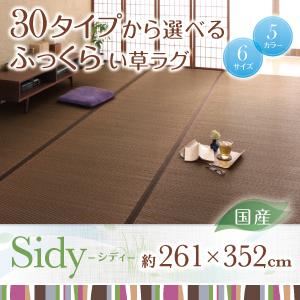 30タイプから選べる国産ふっくらい草ラグ【Sidy】シディ 261×352cm グレー