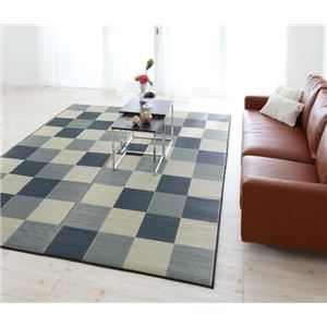 ウレタン付きが選べる国産い草ラグ【casule】カジュール ウレタンなし 140×200cm ミッドナイトグレー