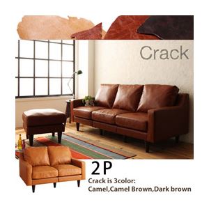 ヴィンテージスタンダードソファ【Crack】クラック 2P キャメルブラウン