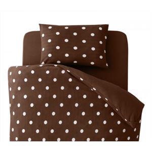 32色柄から選べるスーパーマイクロフリースカバーシリーズ　掛布団カバー　ダブル ドット ブラウン