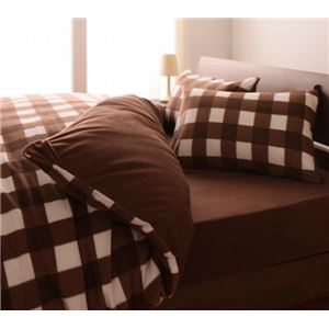 32色柄から選べるスーパーマイクロフリースカバーシリーズ　掛布団カバー　ダブル チェック ブラウン