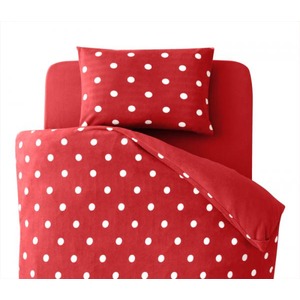32色柄から選べるスーパーマイクロフリースカバーシリーズ 和式用3点セット シングル ドット レッド