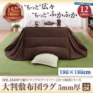 同色・同素材で揃う！！マイクロファイバーこたつ布団シリーズ 大判敷布団 5mm厚 190×190cm サイレントブラック