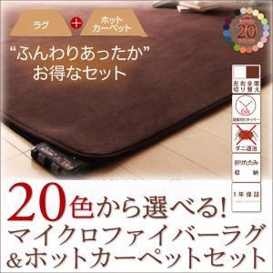 20色から選べる！ マイクロファイバーラグ+ホットカーペットセット フレッシュピンク