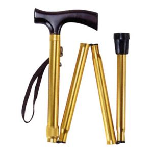 アルミ製折りたたみ杖(ステッキ) OT-007 ゴールド