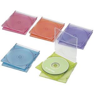 エレコム Blu-ray/DVD/CDケース(スリム/PS/1枚収納) 10枚セット アソート CCD-JSCS10ASO×2セット