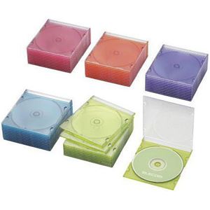 エレコム Blu-ray/DVD/CDケース(スリム/PS/1枚収納) 50枚セット アソート CCD-JSCS50ASO