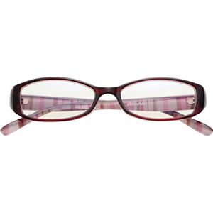 (まとめ買い)Digio2 anan PCグラスforオトナ女子 レッドブラウンフレームタイプ GBL-AN01-P ストライプ/ピンク×2セット