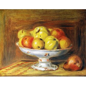 世界の名画シリーズ、最高級プリハード複製画 ピエール・オーギュスト・ルノアール作 「リンゴ」