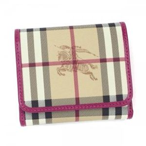 Burberry(バーバリー) 二つ折り財布(小銭入れ付) HYM LEIGHTON MCO 6780T RHUBARB PINK